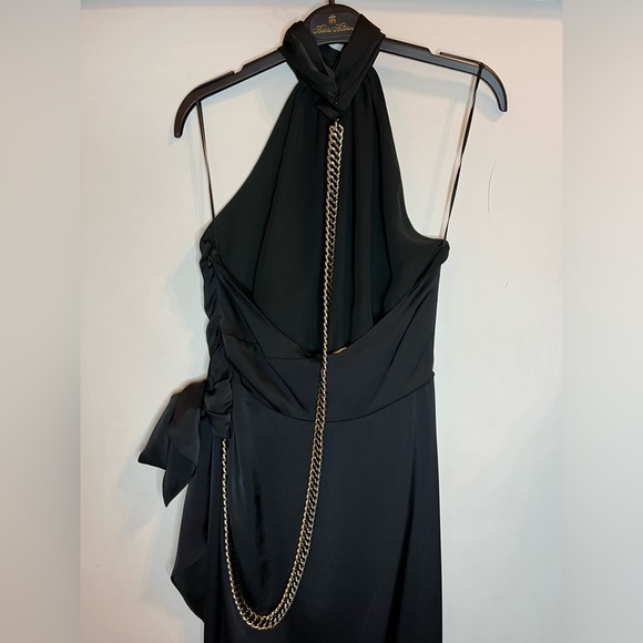 Ramy Brook Daphne Wrap Halter Cocktail Dress on Back Black Size 2 NWT - Picture 8 of 11